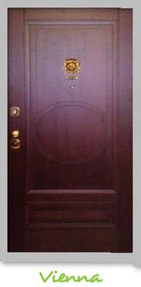 Picture πόρτα ασφαλείας χειροποίητη ξύλινη Vienna